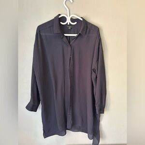 Cos navy blue long sleeve lightweight tunic button up top. Women’s sz 10.